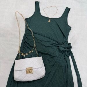 Elegant Green Wrap Dress